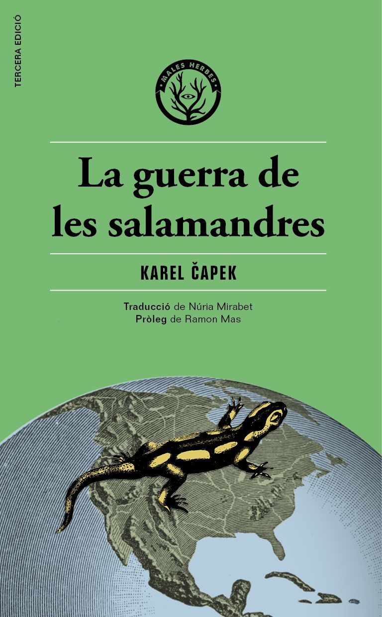 Coberta del llibre | La guerra de les salamandres (3a edició) de Karel Čapek | Editorial Males Herbes